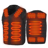 Unisex 9-fűtőzónás elektromos mellény Melegített dzseki USB Melegítés téli testverseny Kabát hőmérsékleti