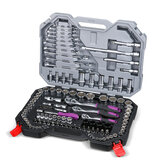 Minleaf ML-TS1 120Pcs CR-V Multifunction Auto Repair Tool Box Set Torque Ratchet Wrench Combo Tools Kit Car Repairing Tool