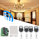 DC12V 4 Sender und Empfänger Relais 4CH 433 MHz Wireless Remote Control Light Switch 