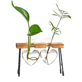 Kreatywna szklana wazonowa doniczka hydroponiczna w kształcie serca na zielone rośliny do dekoracji domu i biura na biurku związane z uzupełnianiem powietrza