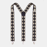 Hommes géométrie motif 3 attache 100cm réglable haute élasticité bretelles ceinture bretelles