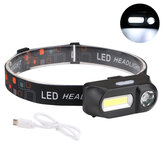Lampada frontale BIKIGHT 700LM XPE+COB LED con interfaccia USB, impermeabile per attività all'aperto come campeggio, escursionismo, ciclismo e pesca