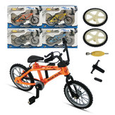 Mini Szimulációs Ötvözet Ujj bicikli retró Dupla pólusú bicikli modell pótkerékkel Diecast Játékok Dobozos csomagolással