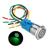 Metall-Selbstverriegelnder Schalter 19mm 12V LED 5Pin EIN-AUS-Drucktaster mit wasserdichtem Kabel
