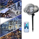 12W Белый 4 LED Дистанционное Управление Снежинка Рождество Проектор Сценический свет Водонепроницаемы AC100-240V