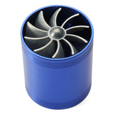 Blue Supercharger Power Air Intake Turbonator Dual Fan Turbine Gaz Saver Turbo
