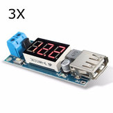 3 sztuki modułów Step Down LED Volt Meter USB Voltage Converter Buck DC-DC 4,5-40V 5V/2A
