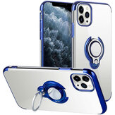 Bakeey for iPhone 12 Pro / 12 Case Plating Transparent with Ring Holder Shockproof Soft TPU Protective Case Back Cover