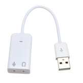 USB 2.0 Externe Soundkarte 20cm 7.1 Kanal Soundkarte mit 3,5 mm Kopfhörer und Mikrofon Jack Interface Stereo Mic Audio Adapter Konverter