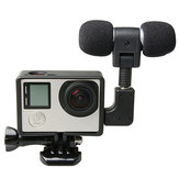Microphone externe avec kit de cadre standard adaptateur micro ajustement pour GoPro héros 4 3 Plus 3