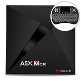 US A5X MAX MID RK3328 4GB RAM 32GB ROM Android 7.1 USB I8 Beyaz TV'li Kutu Beyaz Arkadan Aydınlatmalı Airmouse