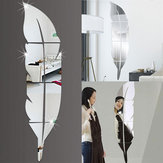 3D Espejo de Vinilo Pluma Etiqueta de La Pared Calcomanía DIY Habitación Arte Mural Extraíble Papel de Pared Decoración Para El Hogar
