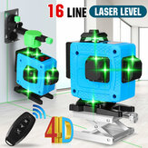 Nível laser 4D de 16 linhas Luz verde Auto nivelamento Cruzado Rotativo 360° Medição
