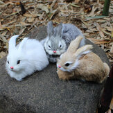 Coelhinhos de pelúcia brancos fofos e realistas de 15 cm, semelhantes a animais de verdade, coelhinho de Páscoa de pelúcia
