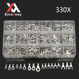 Excellway® TC19 330 قطعة من موصلات الأسلاك الكهربائية المجردة للحبل أطراف محملة مجموعة متنوعة من السبيد