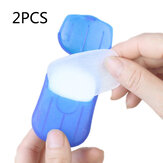 2 PCS IPRee™ 20 pièces de savon en papier fournitures de nettoyage en plein air stérilisateur de voyage portable lavage des mains petite feuille.