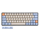 67 Key Milky Blue Keycap Set OEM Profile PBT Sublimation Keycaps for Mechanical Keyboards