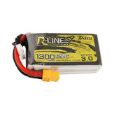 Bateria Lipo TATTU R-LINE Versão 3.0 14.8V 1300mAh 120C 4S com conector XT60 para Drone FPV RC