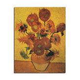 Cartel de girasol de Van Gogh Cartel de pared de papel Kraft DIY Arte de pared 18,5 pulgadas X 14 pulgadas