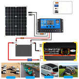 Onduleur solaire intelligent 6000W DC 12V vers AC 110V/220V avec écran, panneau solaire 18V 18W, kit de convertisseur solaire 30A 12V/24V