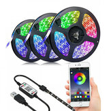 USB Bluetooth Akıllı Atmosfer Işık Şeridi ile 5V 5050RGB Renkli TV Arka Plan Işıklandırmalı LED Set Işığı
