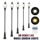 10шт. Модель садового освещения в масштабе 1:43 Теплый/белый античный уличный светильник для поездов