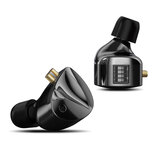 KZ D-Fi Auriculares con cable con sonido HiFi Bass 10mm controladores dinámicos magnéticos duales ajuste de cuatro velocidades auriculares ergonómicos en la oreja de 3.5 mm con micrófono