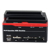 2,5 / 3,5 "SATA IDE HDD dokkolóállomás offline klónozású merevlemez-ház USB2.0 HUB kártyaolvasó