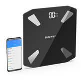 BlitzWolf® BW-SC3 Balance intelligente pour le contrôle de la graisse corporelle avec application WiFi, balance numérique avec écran LED et recharge USB 13 indicateurs de masse corporelle pour l'analyse des données Poids de 5 à 180 kg