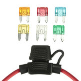 Car 12V In Line Mini Blade Fuse Holder with 5 10 15 20 25 30A Fuses