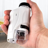 Mini Mikroskop Håndholdt LED-lys Bærbar Mikroskop 60X-120X Forstørrelse Utviklende Vitenskapsleketøy for Utforskning og Læring
