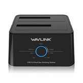Wavlink WL-ST344U EU USB3.0 to SATA Dual-Bay 2.5/3.5 Inch HDD SSD Hard Drive Enclosure