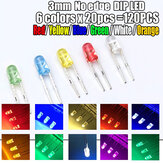 6colori x 20 pezzi 120 pezzi/lotto Bianco Rosso Verde Blu Giallo Arancione Kit di diodi LED per tastiera da 3 mm