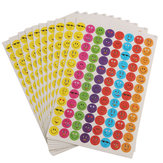 10 Fogli Smile Face Adesivi misti a colori Scuola Insegnante Regalo per bambini Premi degli studenti Ben fatto Decor Sticker