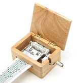 Caja de música de manivela DIY de 15 tonos y madera con perforadora de agujeros y cintas de papel, regalo de cumpleaños