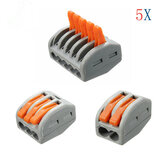 Excellway® ET25 2/3/5 Pins Veerklemmenblok 5 stuks Elektrische Kabel Draad Connector