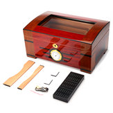 Wood Box Cedar Lined Humidor Humidifier Hygrometer Storage Case 