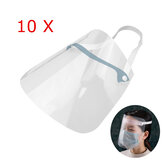 ZANLURE 10pcs Adjustable Transparent Anti Splash Dust-proof Protect Full Face Covering Safety Mask Visor Shield