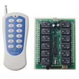 Interruptor de Controle Remoto RF sem Fio Programável de 12 Canais 10A 315MHZ Transmissor + Receptor DC24V
