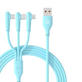 66W USB-A to iP/Type-C/Micro USB Cable Fast Charging Data Transmission Tinned Copper Core Line 1.2M/1.8M Long for iPhone 12 13 14 14 Pro 14Pro Max for Samsung Galaxy S23 for Redmi K60 for Oppo Reno9 for Huawei Mate50