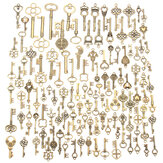 125 шт. винтажных бронзовых ключей для кулона, браслета, декора ручной работы