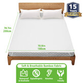 Trivd Mattress Cover Waterproof Bamboo Mattress Protector Cotton Soft Fitted Cover King Size 180 x 200 cm