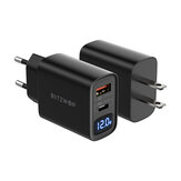 BlitzWolf® BW-S19 20W 2-Port USB PD Charger PD3.0 PPS QC3.0 SCP FCP AFC Fast Charging EU Plug US Plug Adapter LED Digital Display for iPhone 13 Mini 13 Pro Max for Samsung Galaxy Note S20 ultra Huawei Mate 40 OnePlus 8 Pro