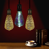 مصباح زجاجي إديسون قديم بقوة 4 وات مع مصباح ثلاثي الأبعاد بتصميم ألعاب نارية E27 وAC85-265V