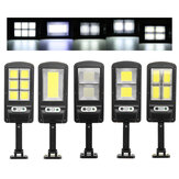 COB LED Güneş Enerjili Duvar Sokak Lambası PIR Hareket Sensörlü Bahçe Lambası + Uzaktan Kumanda