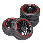 Jantes de roue de moyeu 4PCS 12mm et pneus en caoutchouc pour HSP HPI Tamiya 1/10 sur la route dérive des pièces de voiture Rc