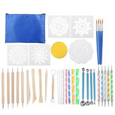 38 stuks Mandala Dotting Tools Set Rotschildering Kit Nail Art Pen Paint Stencil
