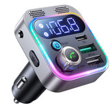 48W Car bluetooth 5.0 Transmitter with Dual Mic LED Display QC3.0 PD PPS Fast Charger BASS Hi-Fi AUX Wireless Hands-Free Calling