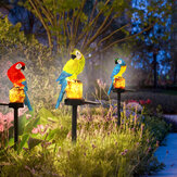 Vízhatlan napelemes LED papagáj kerti lámpa a kert díszeére.