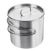 500ml Stainless Steel Cooking Pot Foldable Portable Camping Picnic BBQ Cooking Tool